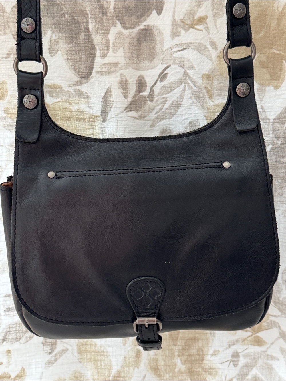 Patricia Nash Black Leather Crossbody Bag